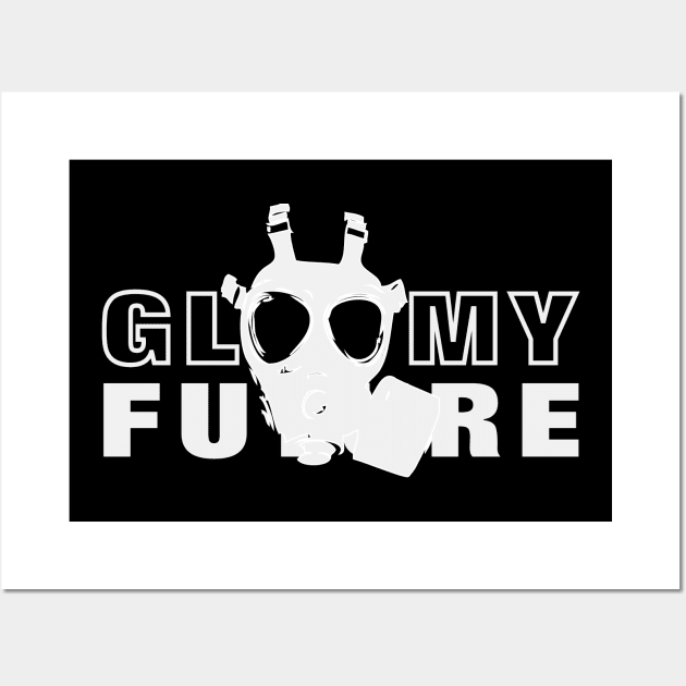 Gloomy Future Doomsday Prepper Design White Wall Art by KAOZ